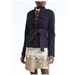 Banana Republic x Olivia Palermo Belted Military Jacket in Navy Blue, Size XS